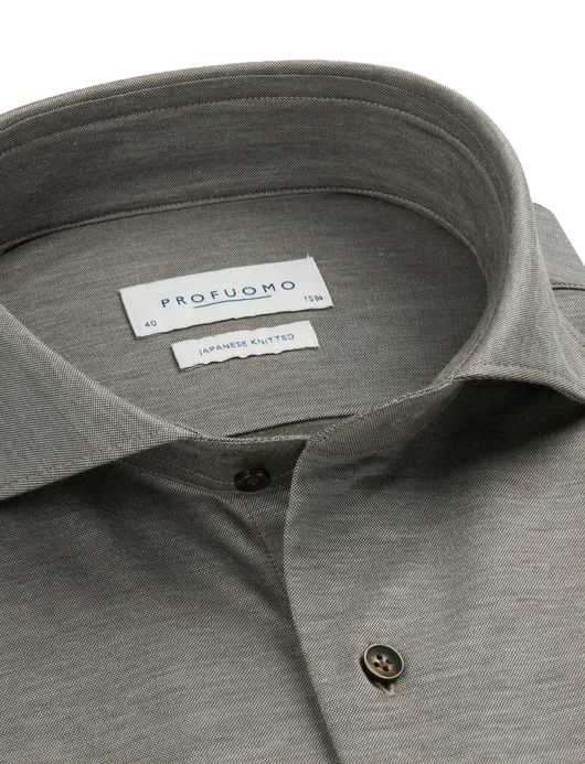 business overhemd grijs Profuomo Japanese Knitted