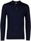 Profuomo poloshirt effen donkerblauw merinowol effen