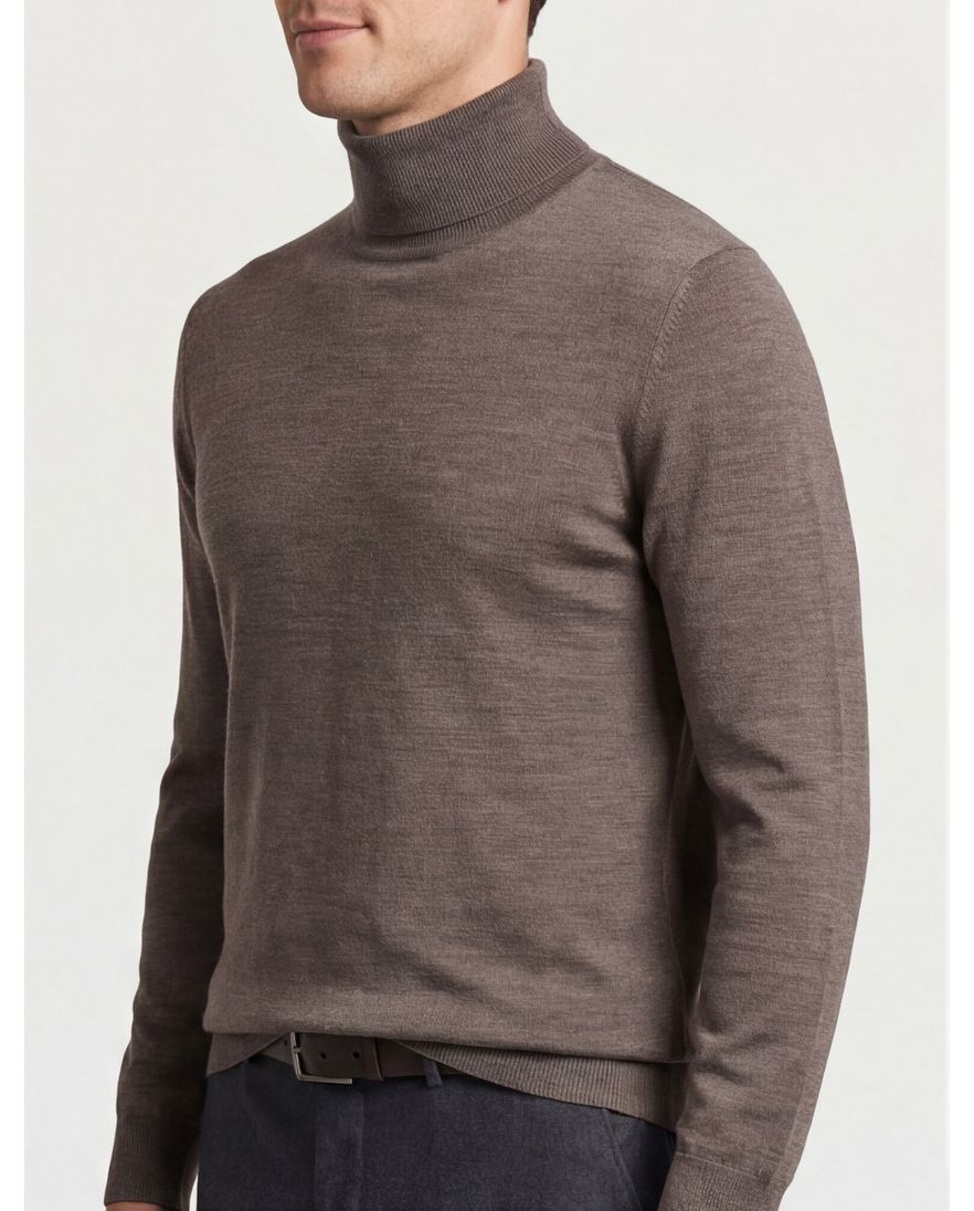 Profuomo roll neck trui taupe