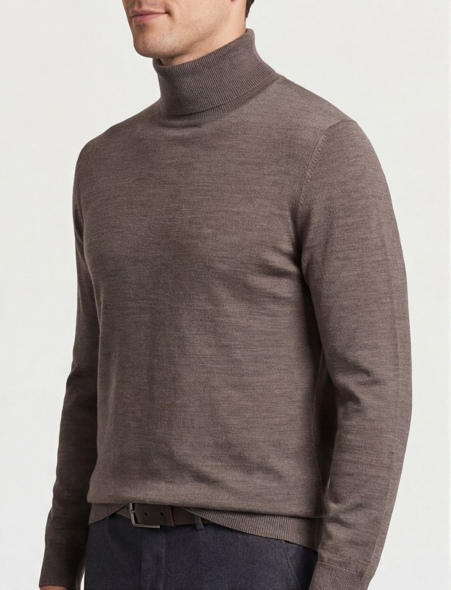 Profuomo roll neck trui taupe