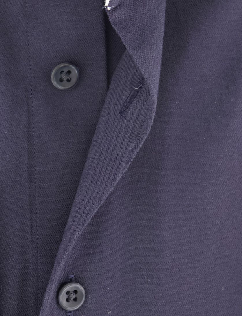 Michaelis overhemd effen donkerblauw slim fit strijkvrij