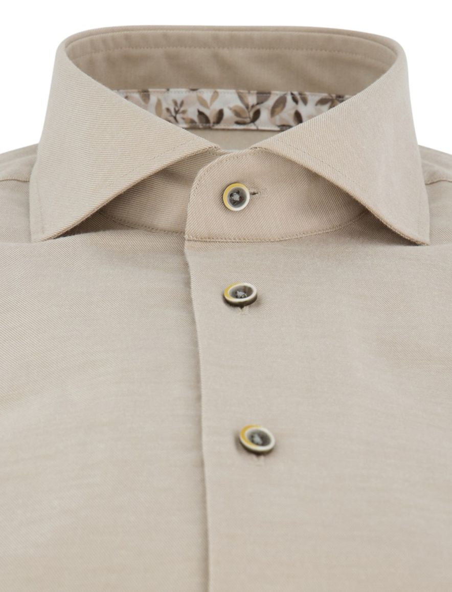 Michaelis overhemd ml 5 beige strijkvrij slim fit