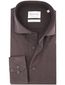 Michaelis overhemd bruin effen slim fit katoen