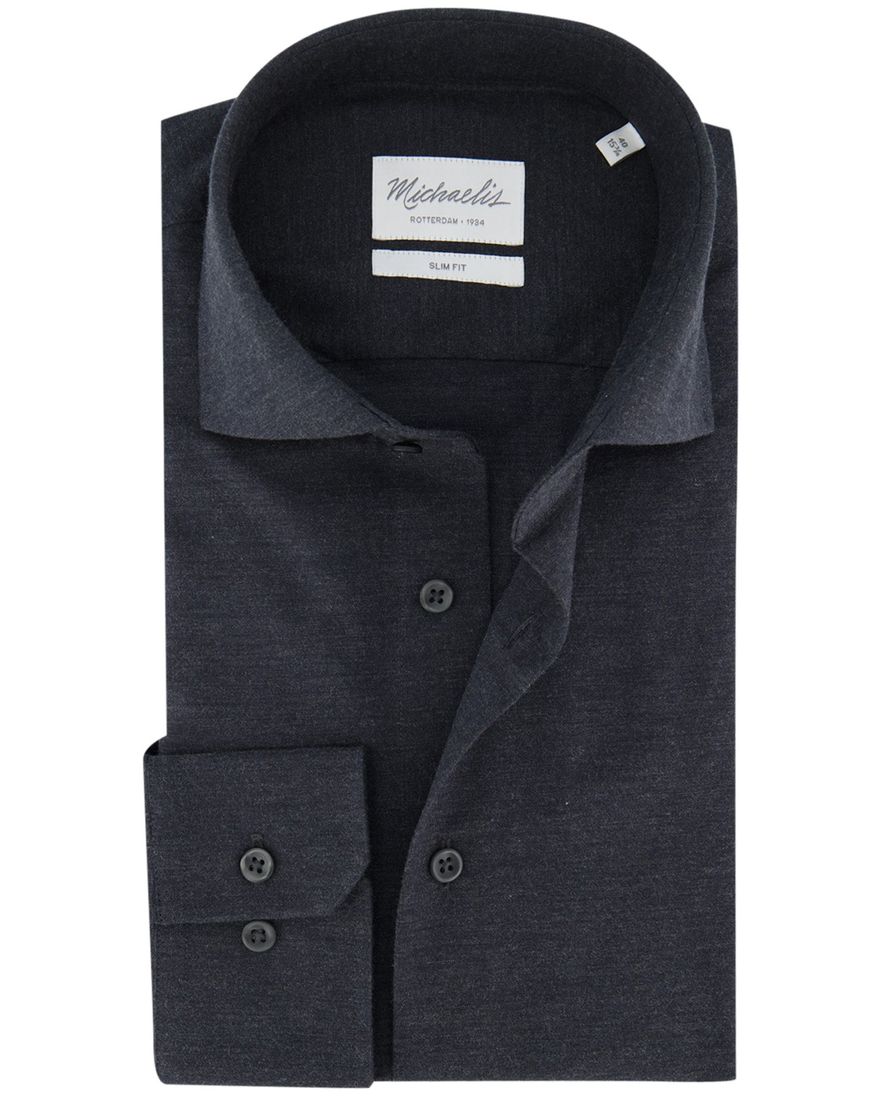 Michaelis overhemd ml 5 antraciet slim fit