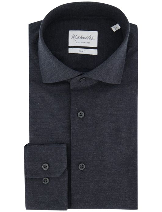 Michaelis overhemd ml 5 antraciet slim fit
