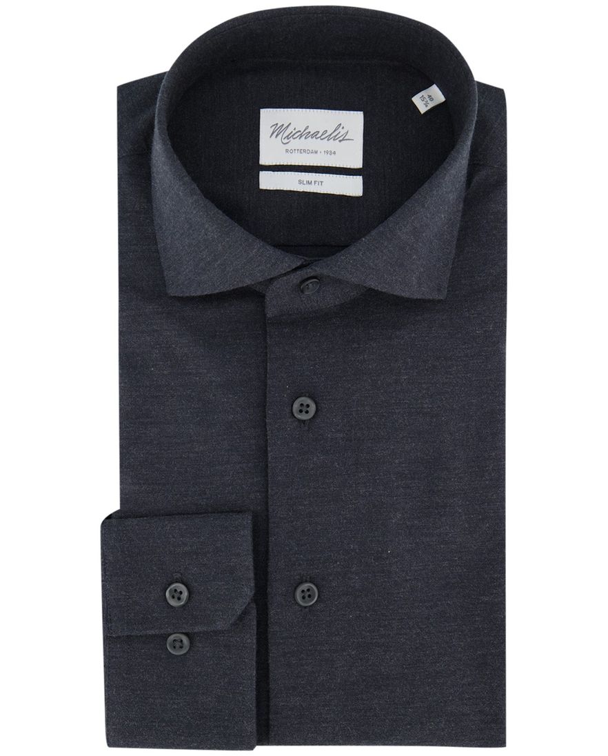 Michaelis overhemd ml 5 antraciet slim fit