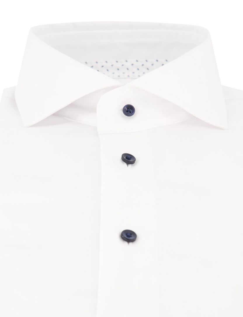 katoenen Michaelis overhemd wit slim fit effen strijkvrij