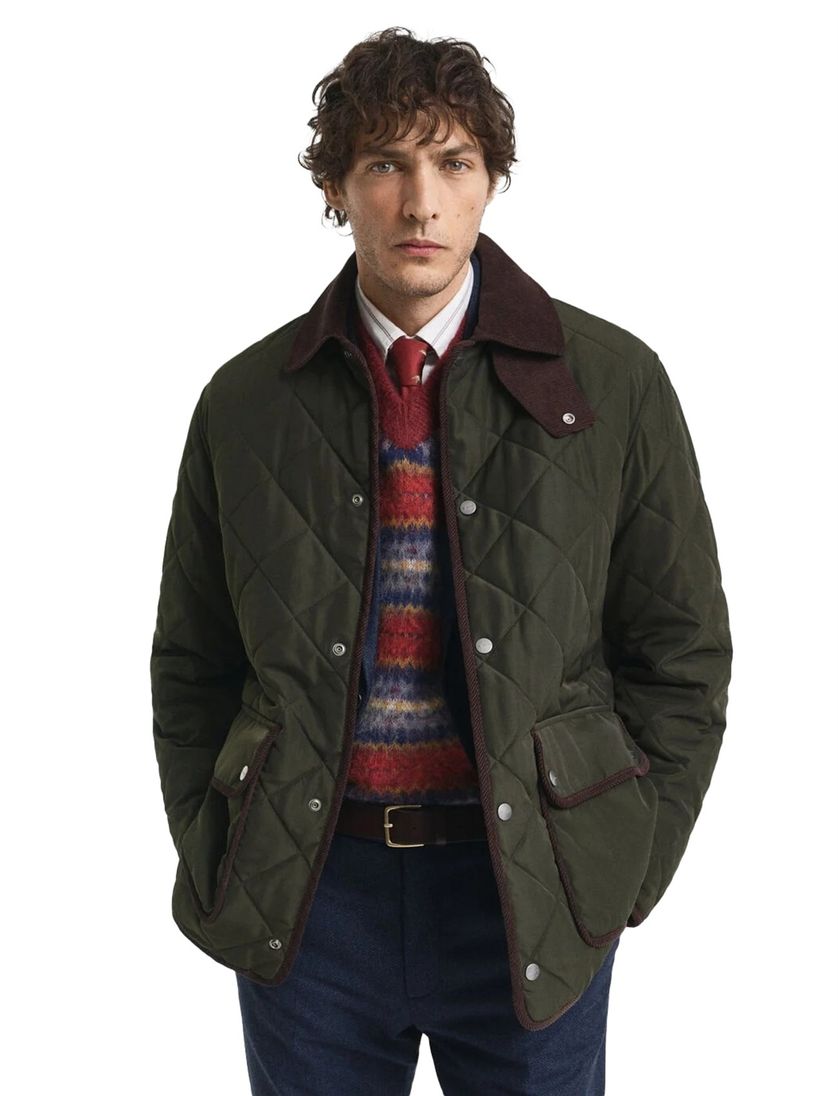 tussenjas Gant groen half lang