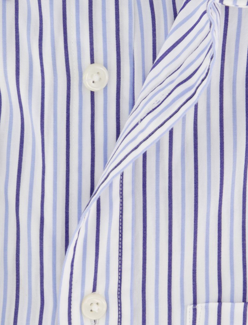 Gant overhemd blauw gestreept met borstzak