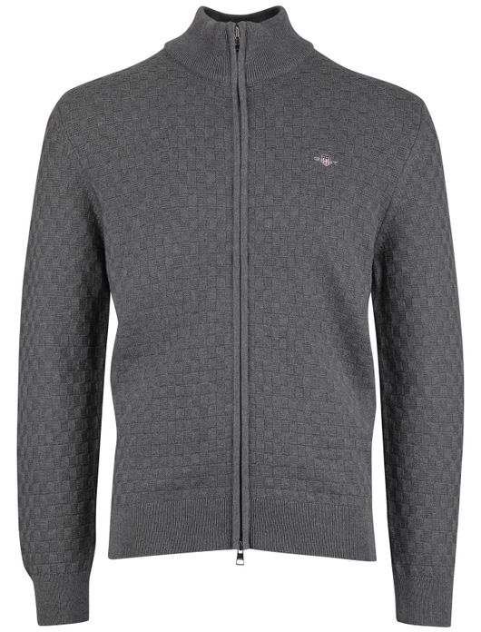 Gant vest grijs effen