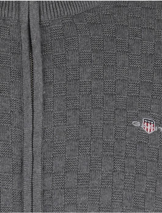 Gant vest grijs effen