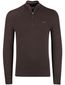 Gant trui half zip bruin effen katoen normale fit