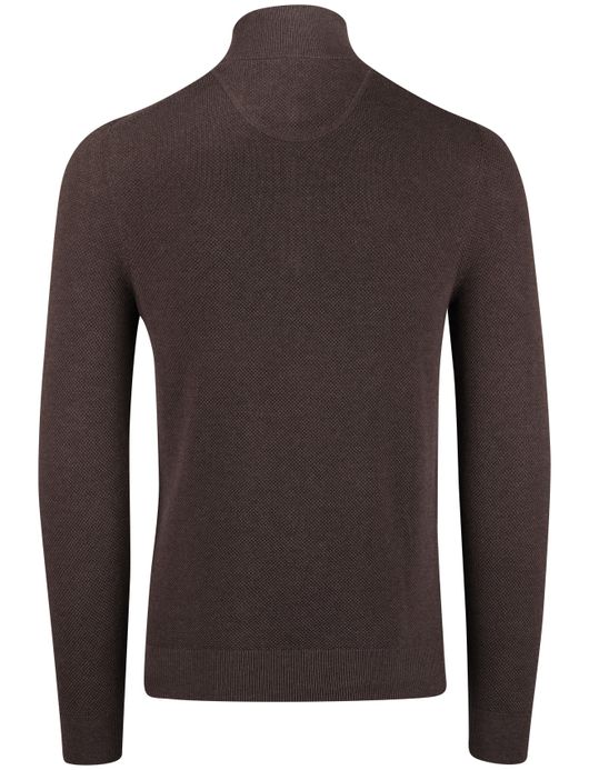 Gant half zip bruin effen trui katoen