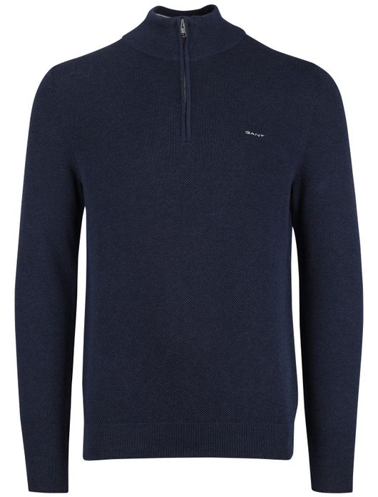 Gant half zip blauw normale fit