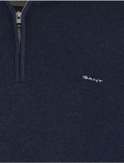 Gant half zip blauw normale fit