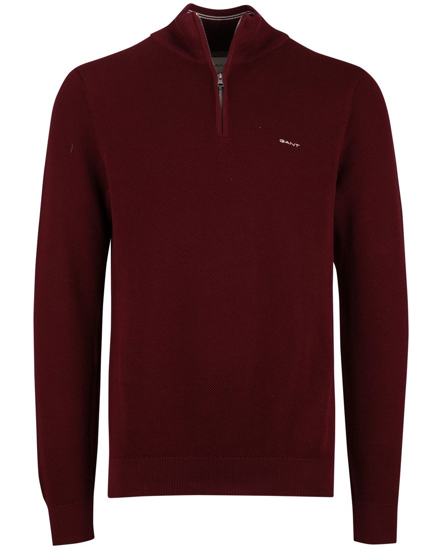 Gant half zip bordeaux normale fit katoen