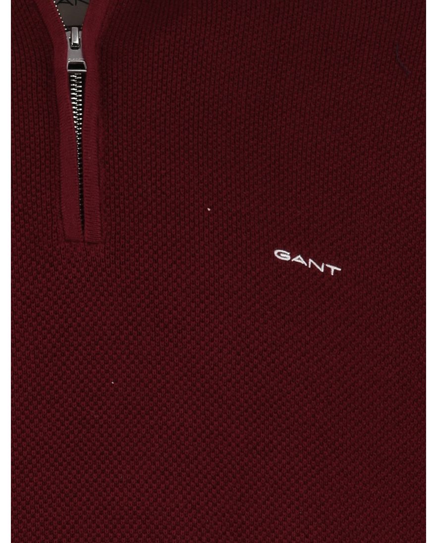 Gant half zip bordeaux normale fit katoen