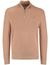 Gant trui beige katoen effen normale fit half zip