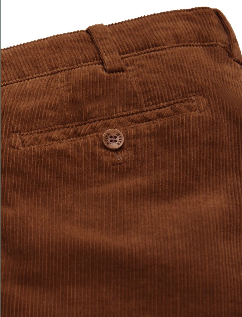 Katoenen flatfront pantalon Meyer Bonn bruin