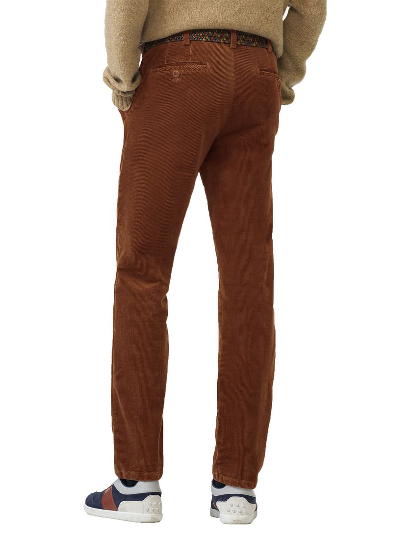 Katoenen flatfront pantalon Meyer Bonn bruin