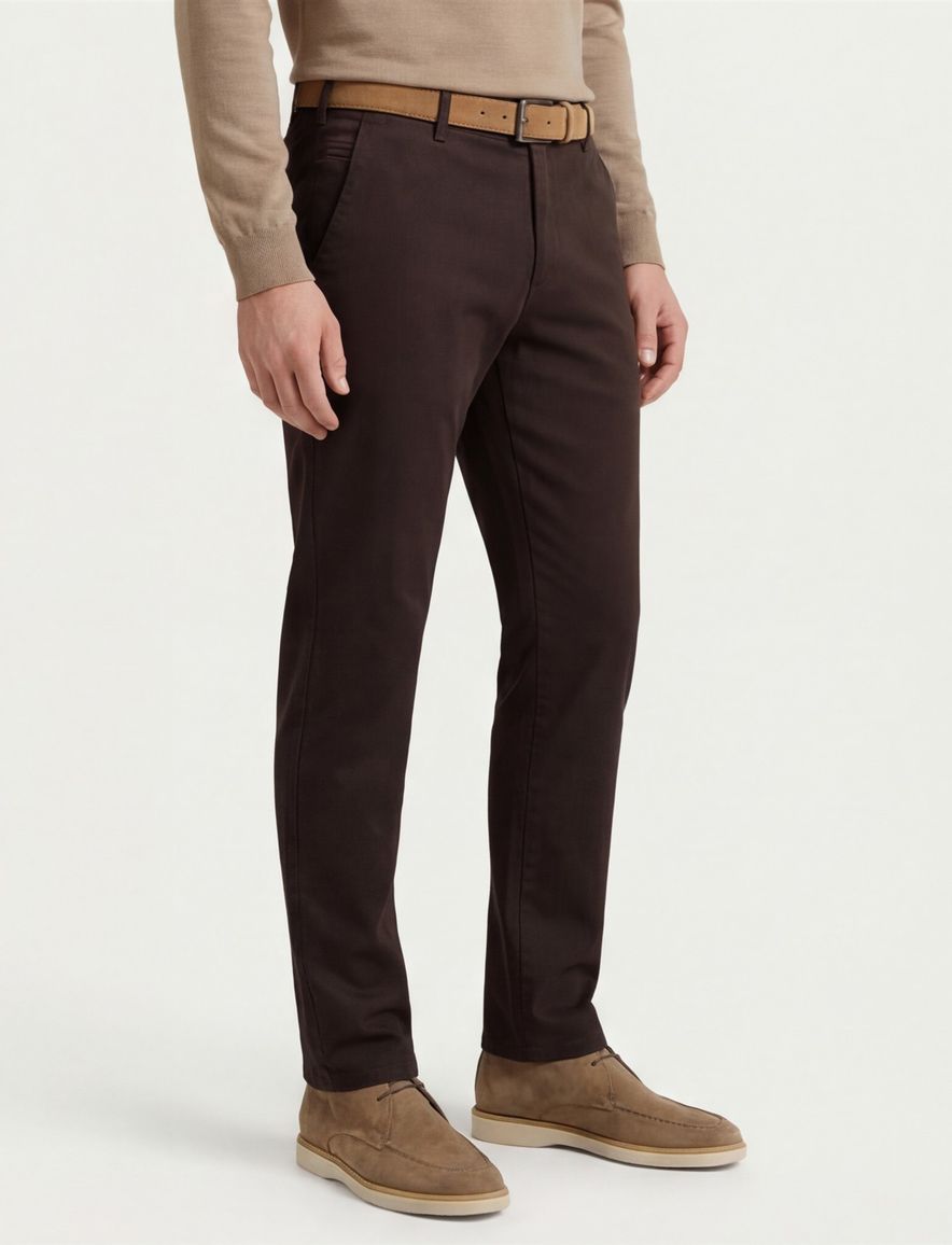 katoenen broek bruin Meyer Bonn