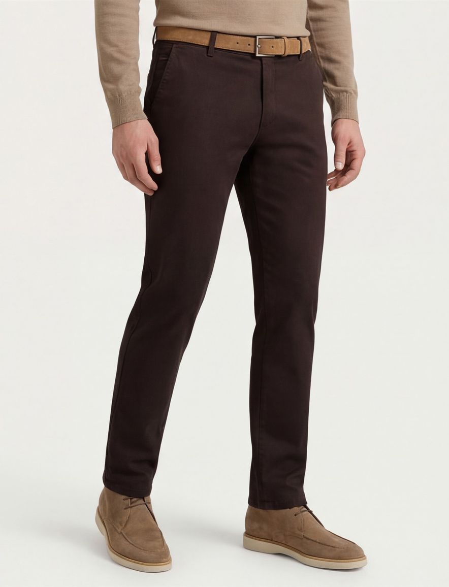 katoenen broek bruin Meyer Bonn