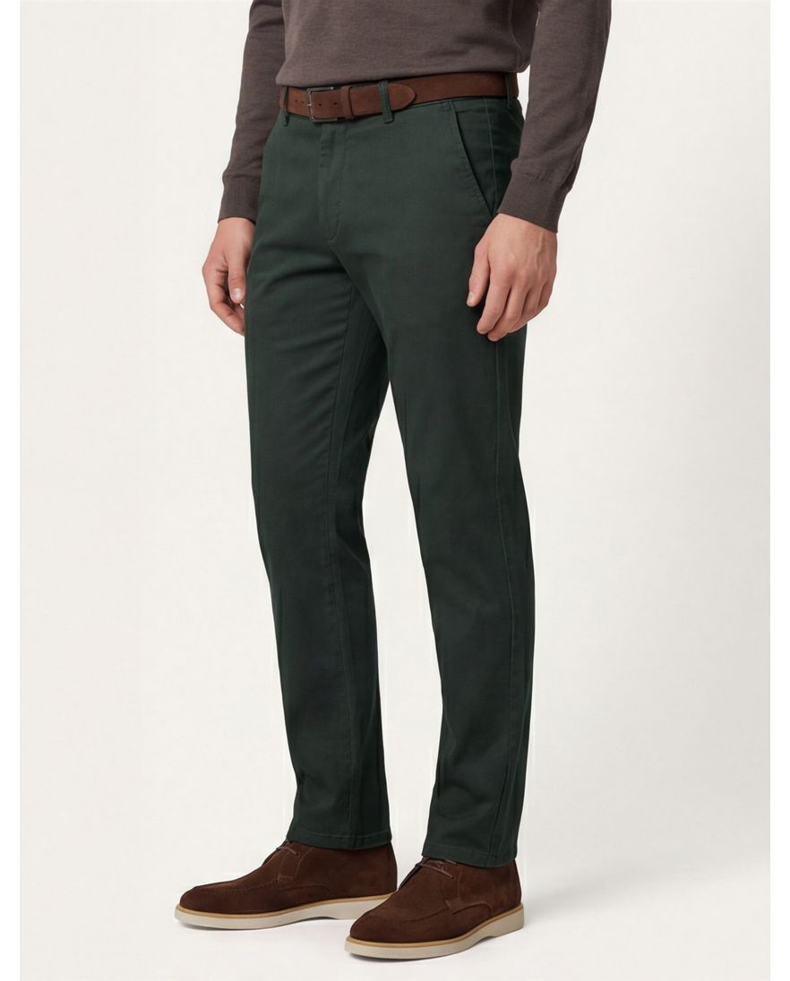 Meyer New York katoenen broek groen effen