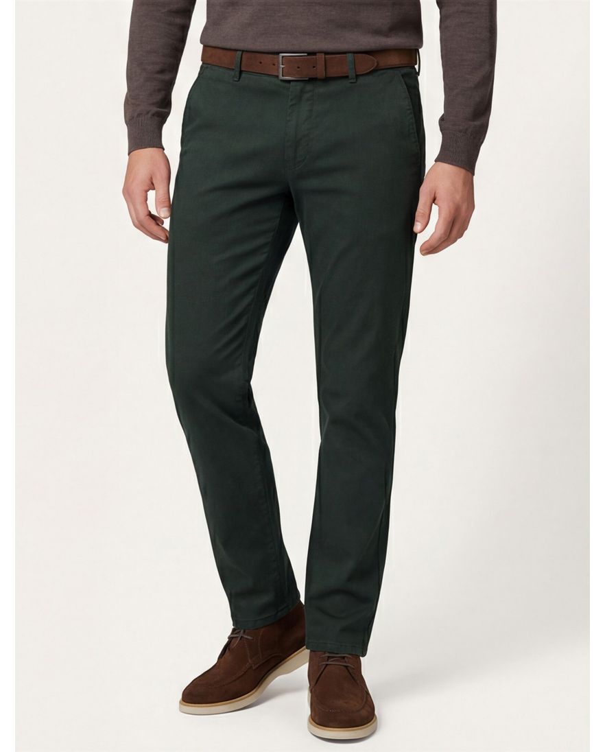 Meyer New York katoenen broek groen effen