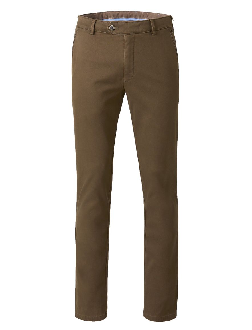 Meyer pantalon bruin katoen effen