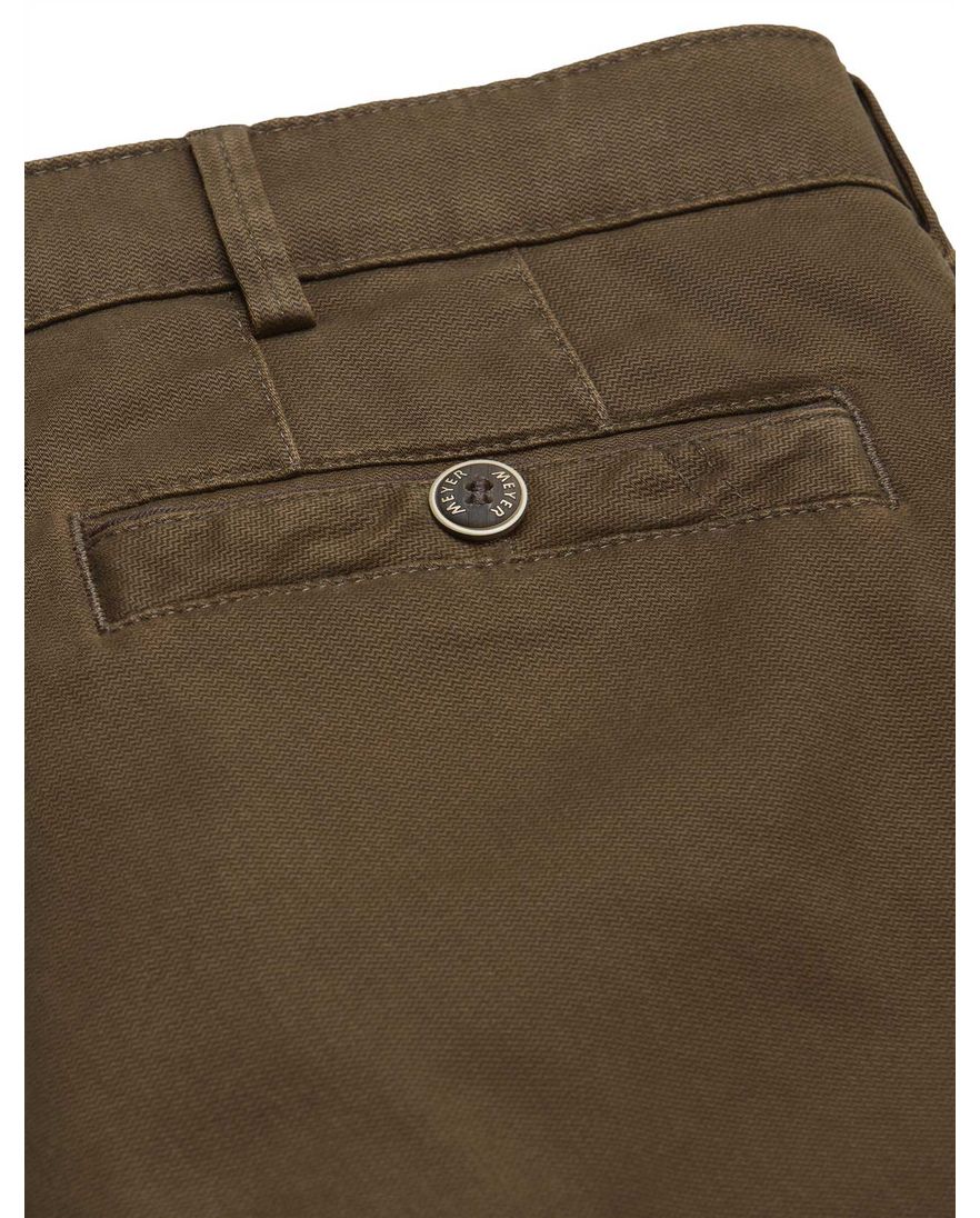 Meyer pantalon bruin katoen effen normale fit