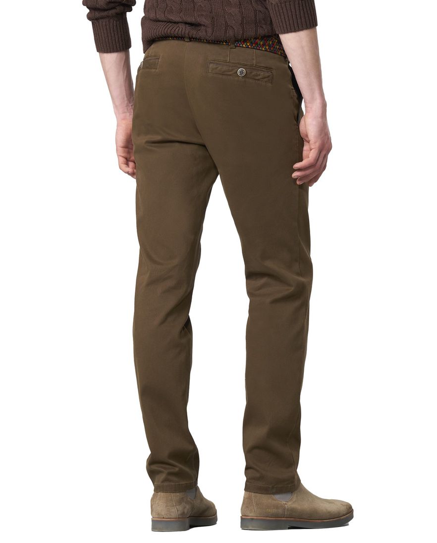 Meyer pantalon bruin katoen effen normale fit