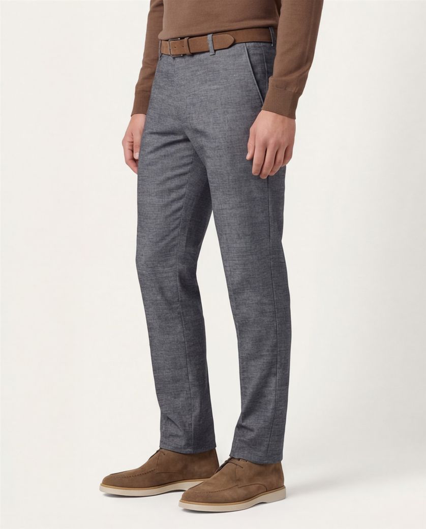 Meyer Bonn katoenen broek grijs gemeleerd