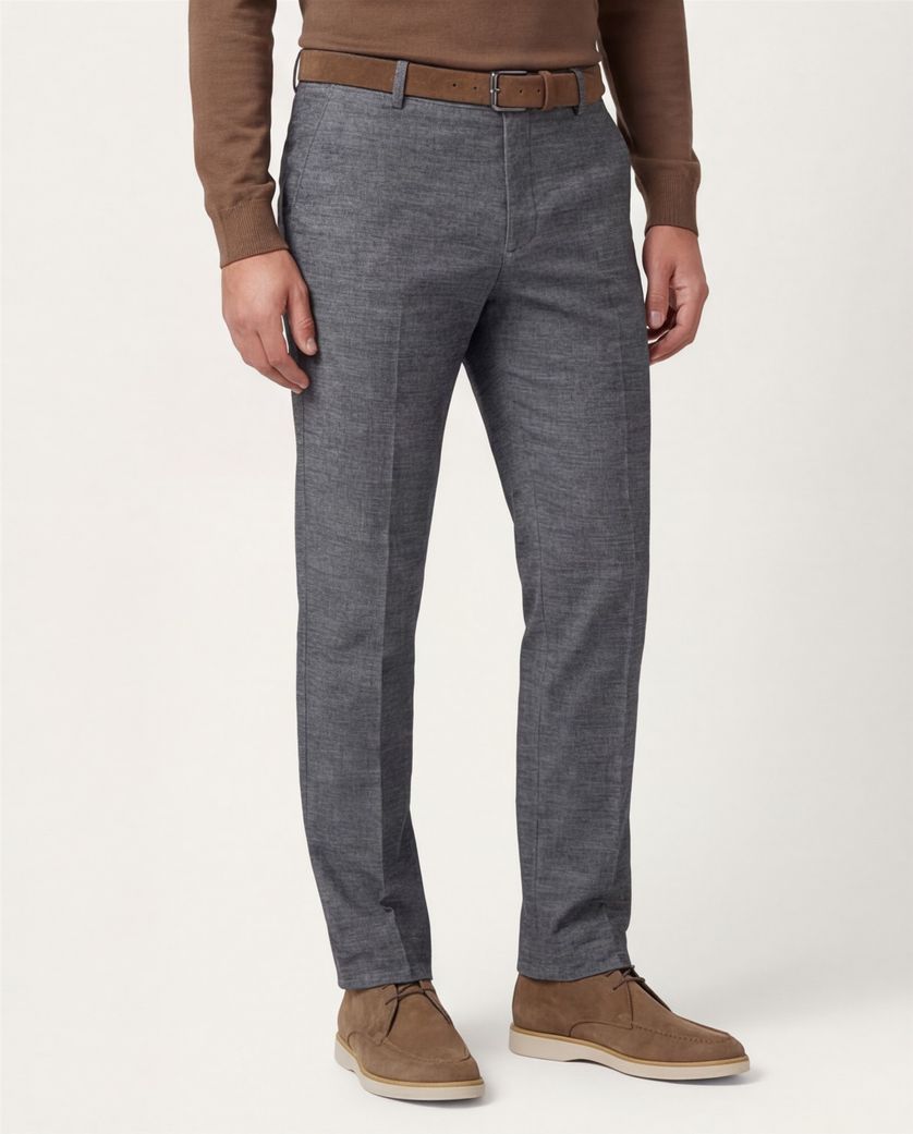 Meyer Bonn katoenen broek grijs gemeleerd