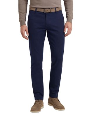 Meyer katoenen broek Meyer Bonn donkerblauw flatfront