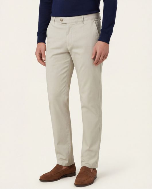 Meyer Bonn katoenen pantalon beige effen