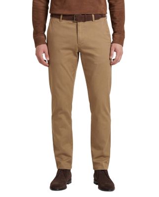 Meyer Meyer Bonn katoenen pantalon bruin flatfront