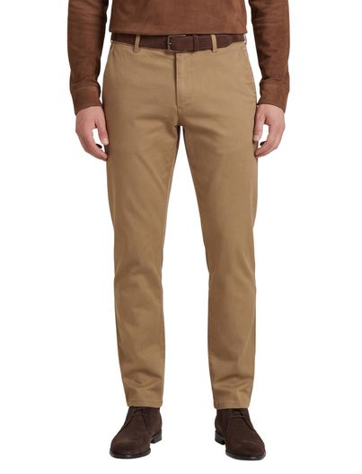 Meyer Meyer Bonn katoenen pantalon bruin flatfront