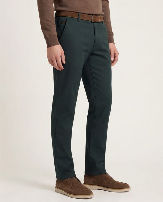 Meyer Bonn katoenen broek groen flatfront