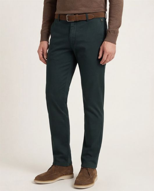 Meyer Bonn katoenen broek groen flatfront