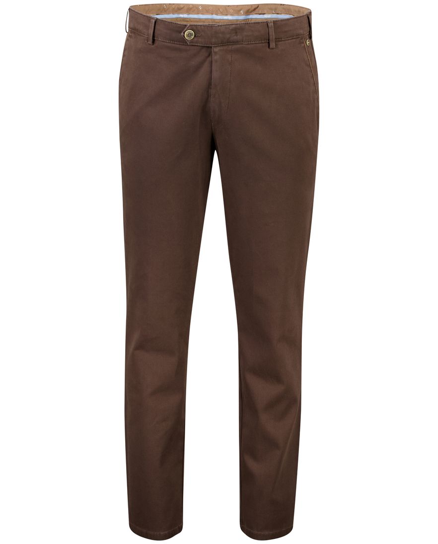 Meyer New York katoenen broek bruin flatfront