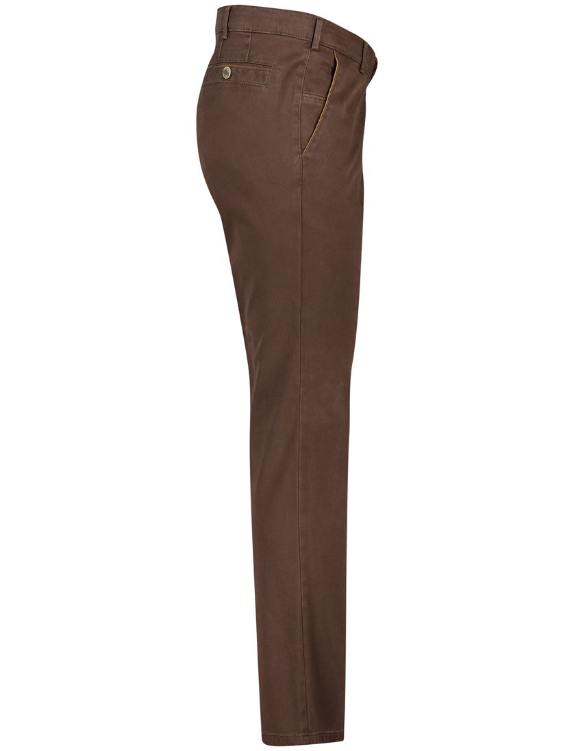 katoenen broek Meyer New York bruin effen