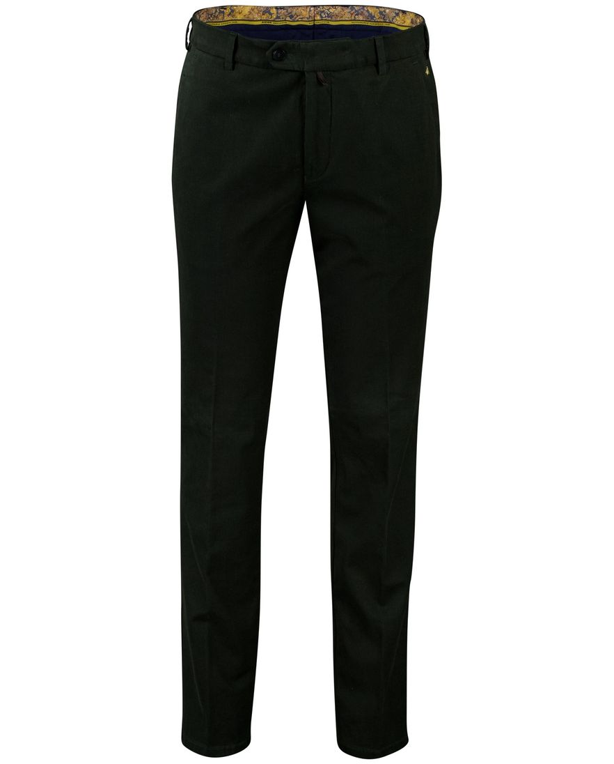 Meyer bonn flatfront broek donkergroen