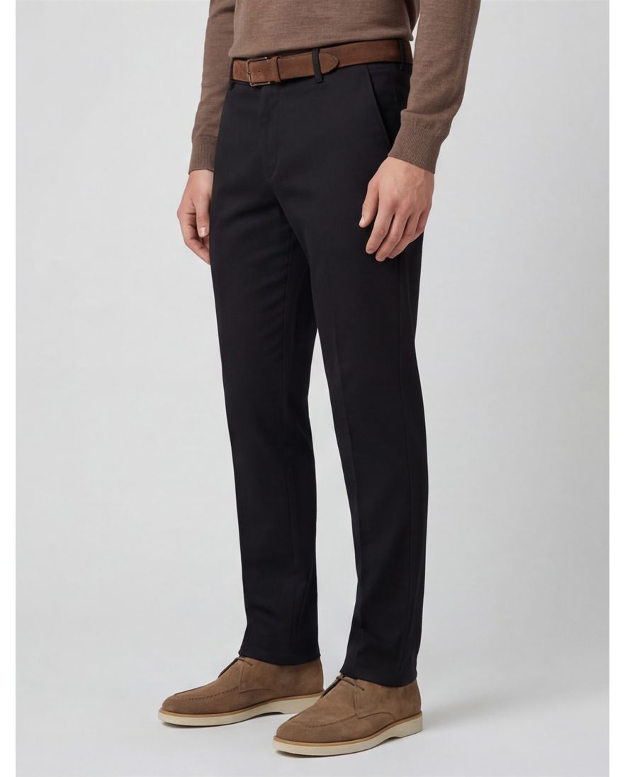 Meyer bonn flatfront broek donkergroen