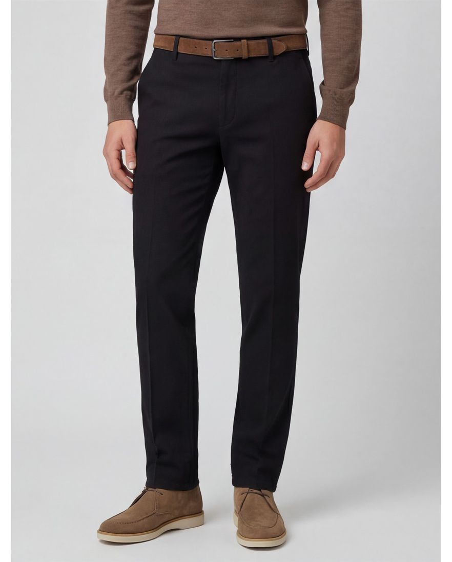 Meyer bonn flatfront broek donkergroen