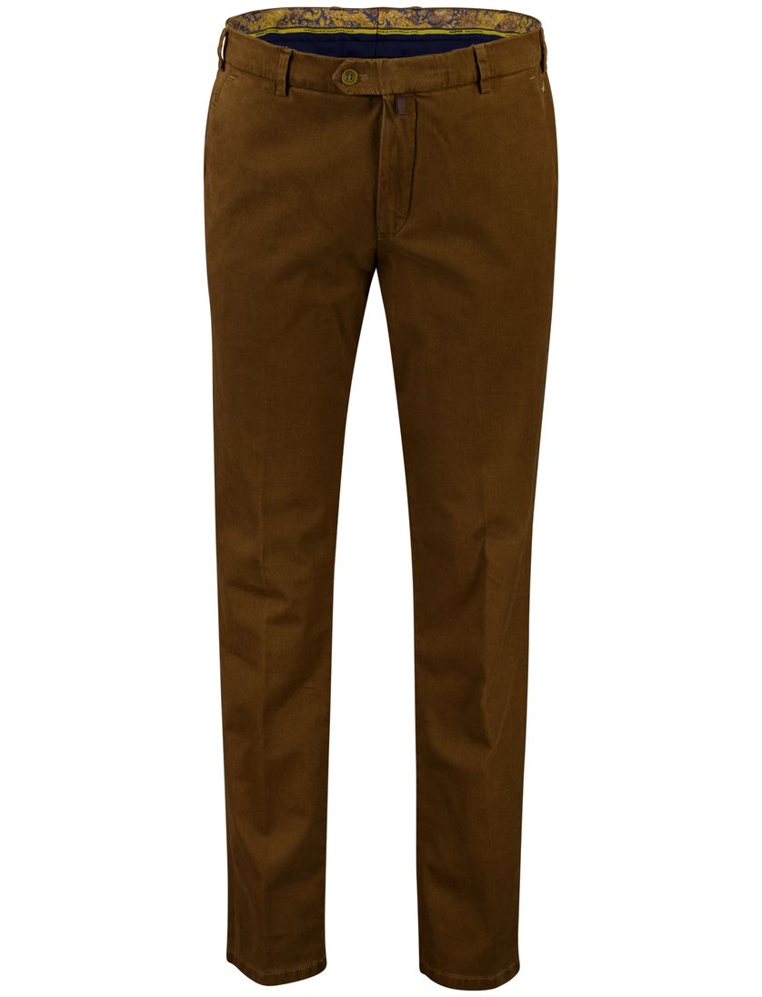 Meyer Bonn pantalon bruin effen normale fit