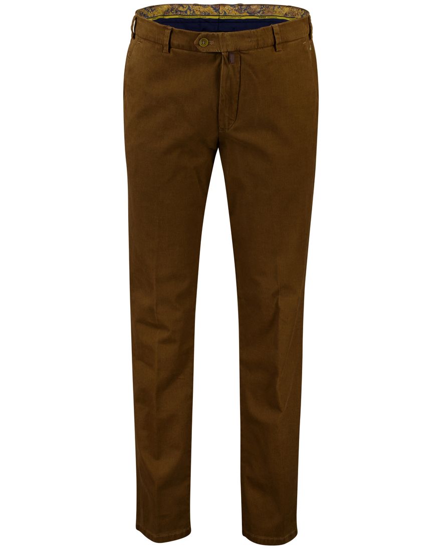 Meyer Bonn pantalon effen bruin normale fit