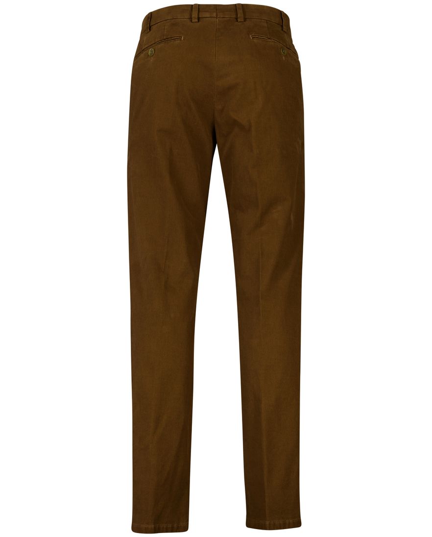 Meyer Bonn pantalon effen bruin normale fit