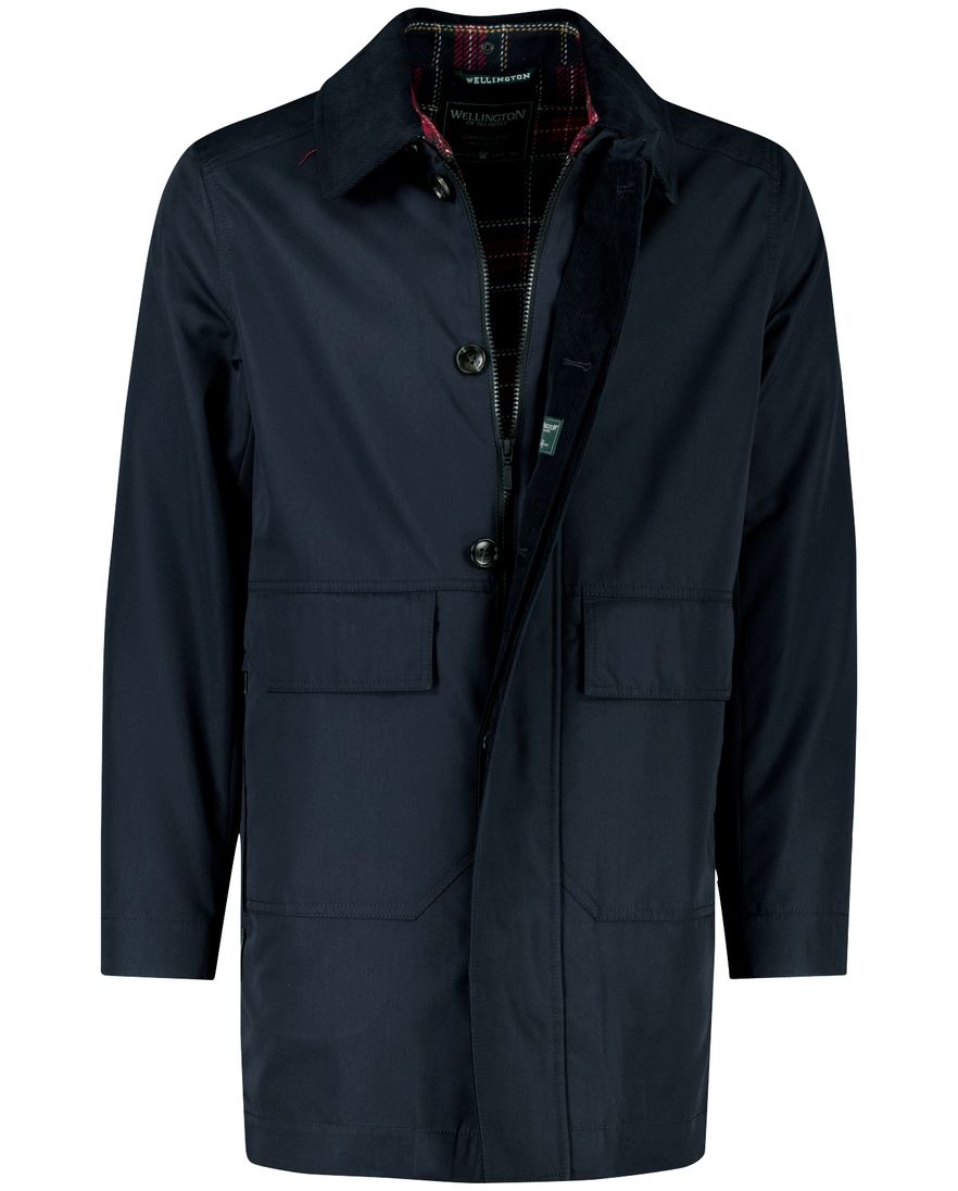 Wellington of Bilmore winterjas donkerblauw katoen
