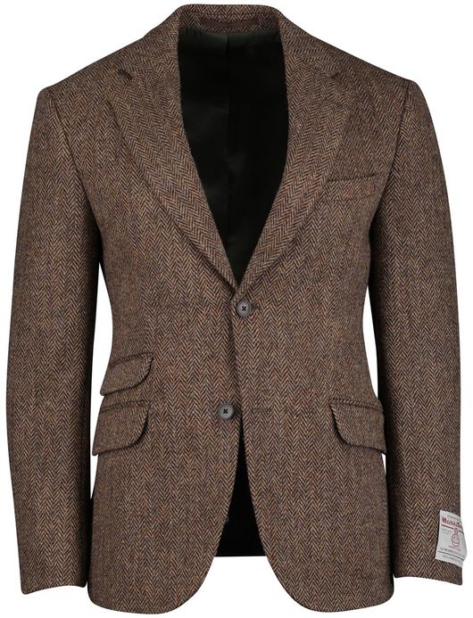 Wellington  of Bilmore Colbert Bruin wol elleboog patches tweed