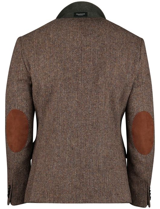 Wellington  of Bilmore Colbert Bruin wol elleboog patches tweed